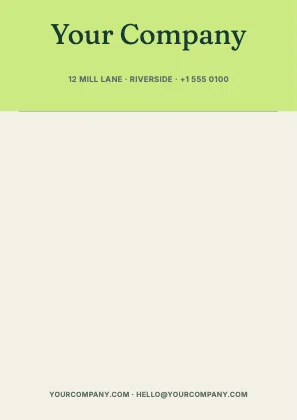 Centred letterhead · Forest