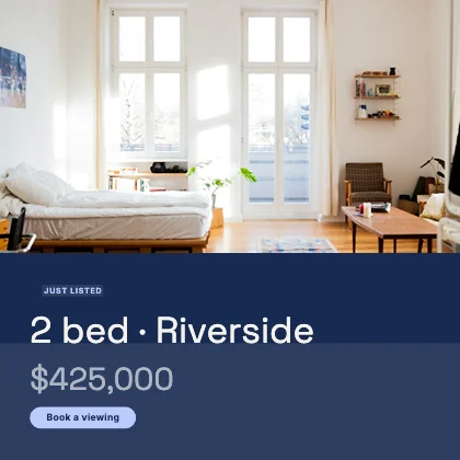 Property listing · Cobalt dark · Grotesk