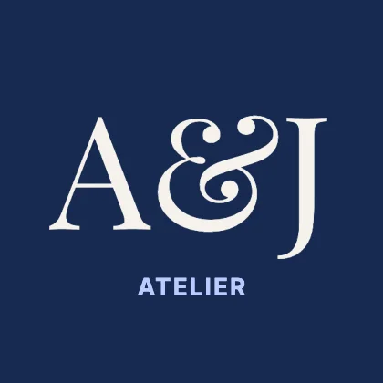 Initials logo · Cobalt dark · Editorial