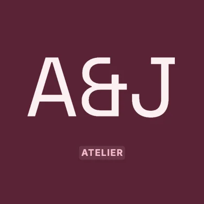 Initials logo · Rose dark · Grotesk