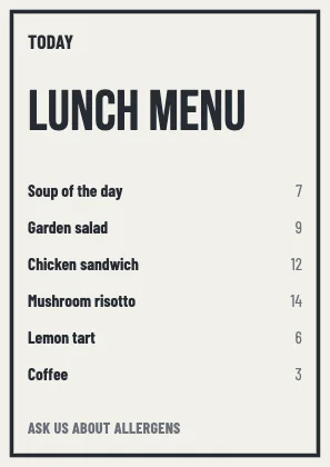 Menu · Ink · Poster