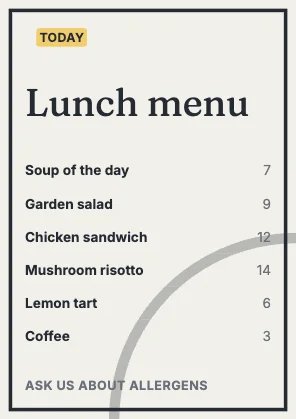 Menu · Ink