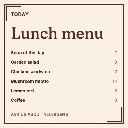 Menu · Clay