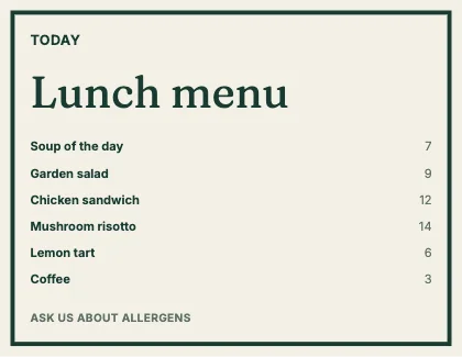 Menu · Forest
