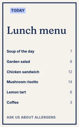 Menu · Cobalt