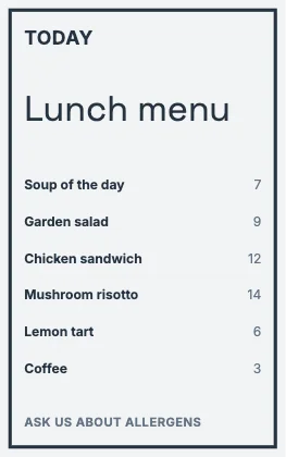Menu · Slate · Grotesk