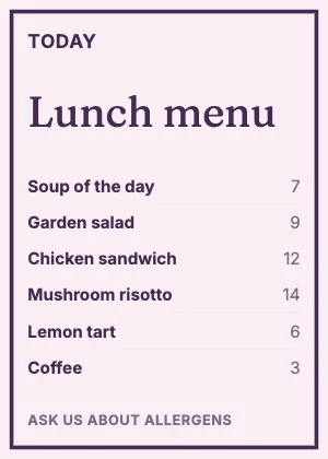 Menu · Plum