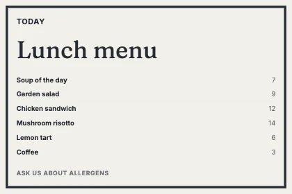 Menu · Ink