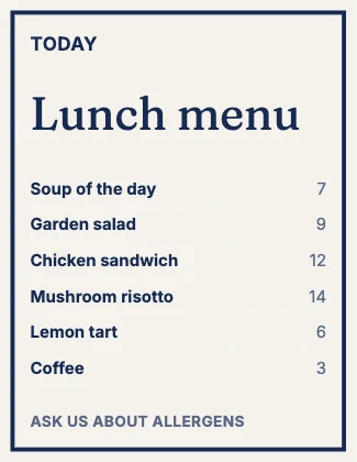 Menu · Cobalt