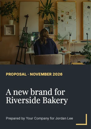 Proposal cover · Ink dark · Editorial