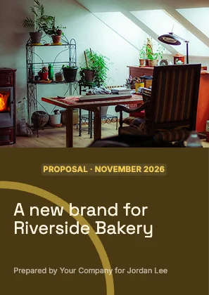 Proposal cover · Mustard dark · Grotesk