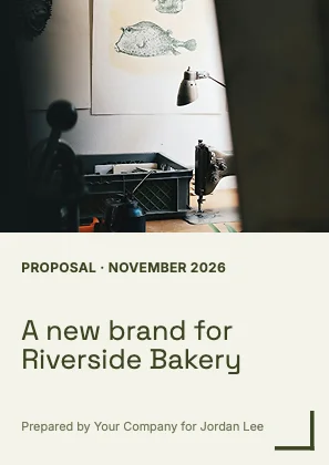 Proposal cover · Olive · Grotesk