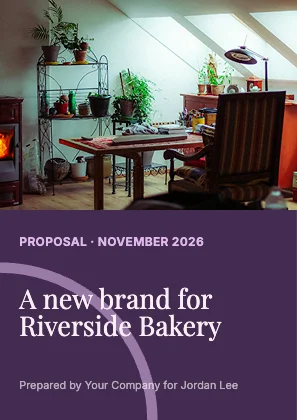 Proposal cover · Plum dark · Editorial