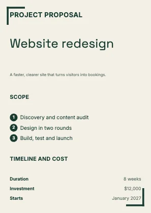 Project proposal · Forest · Grotesk