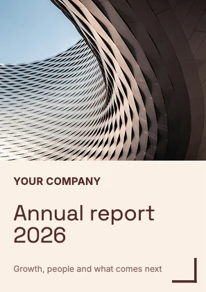 Annual report cover · Clay · Grotesk