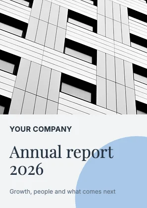 Annual report cover · Slate · Editorial