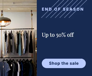 Sale banner · Cobalt dark · Editorial