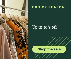Sale banner · Forest dark · Editorial