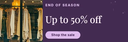 Sale banner · Plum dark · Editorial