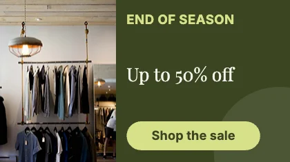 Sale banner · Olive dark · Editorial