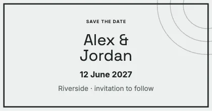 Save the date · Charcoal · Grotesk
