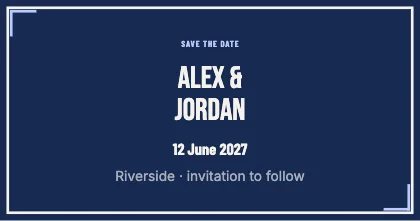 Save the date · Cobalt dark · Poster