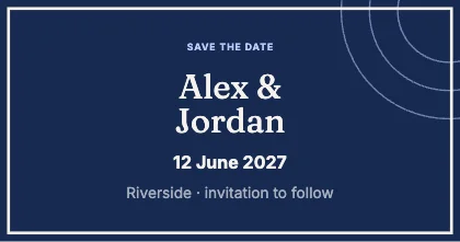 Save the date · Cobalt dark