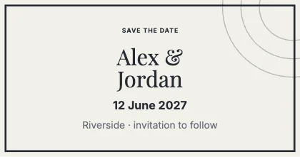 Save the date · Ink · Editorial