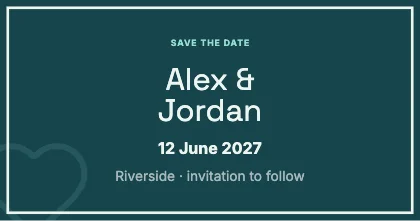 Save the date · Lagoon dark · Grotesk