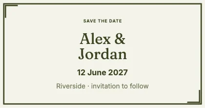 Save the date · Olive