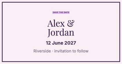 Save the date · Plum · Editorial