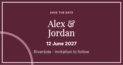 Save the date · Rose dark · Editorial
