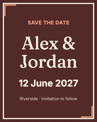 Save the date · Clay dark