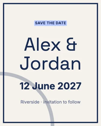 Save the date · Cobalt · Grotesk
