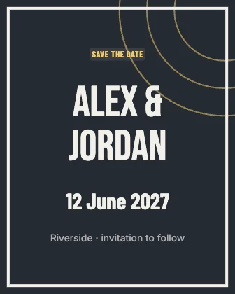 Save the date · Ink dark · Poster