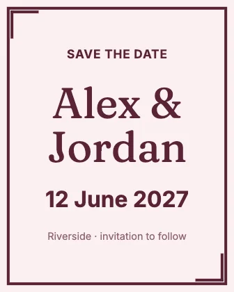 Save the date · Rose