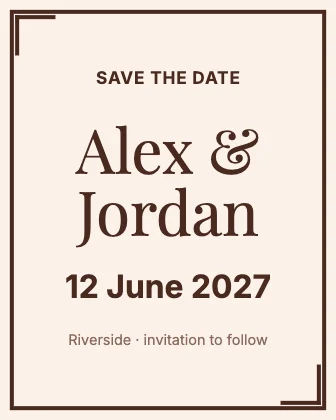Save the date · Sunset · Editorial