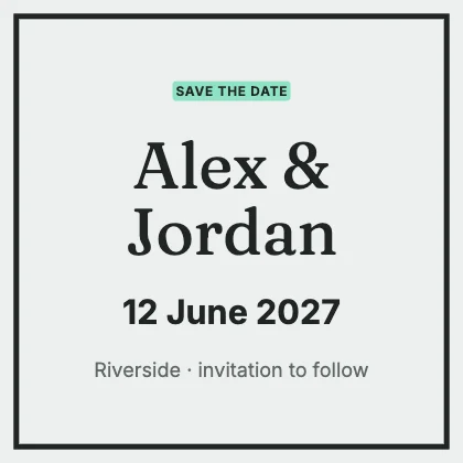 Save the date · Charcoal