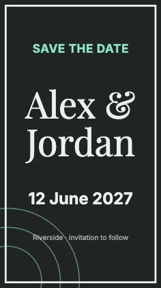 Save the date · Charcoal dark · Editorial
