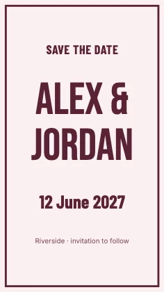 Save the date · Rose · Poster