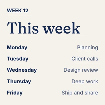 Weekly schedule · Cobalt