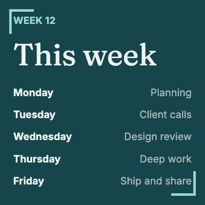 Weekly schedule · Lagoon dark
