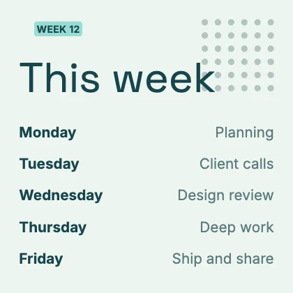 Weekly schedule · Lagoon · Grotesk