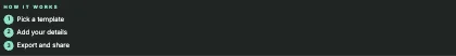 How it works · Charcoal dark · Grotesk