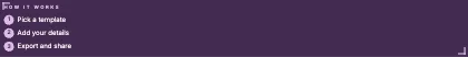How it works · Plum dark · Editorial