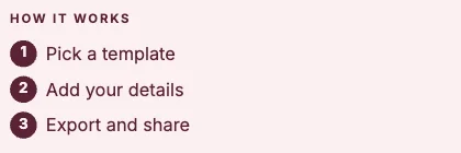 How it works · Rose · Grotesk
