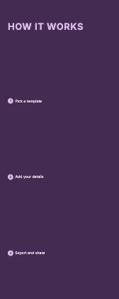 How it works · Plum dark