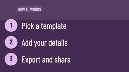 How it works · Plum dark · Poster