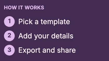 How it works · Plum dark