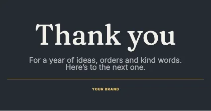 Thank you · Ink dark